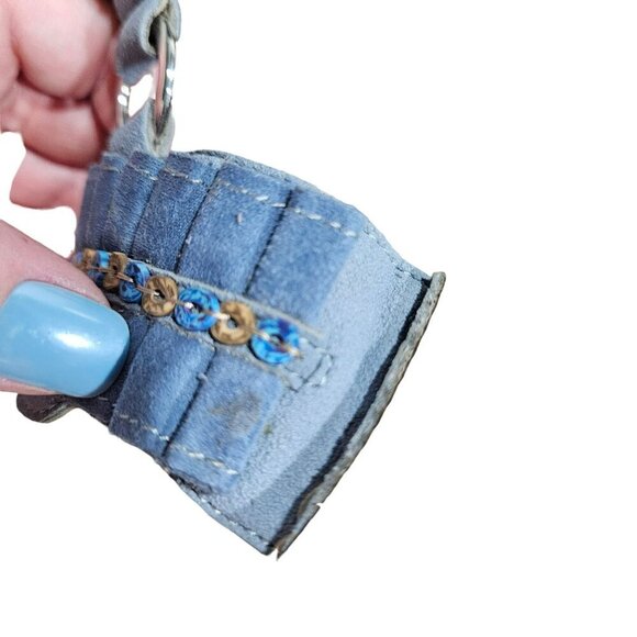 Rieker Womens Blue Embellished Open-Toe Sandals Slip On Boho Sequins Vacation 39 - Picture 6 of 12